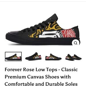Forever Rose Low Tops - Black Canvas Shoes